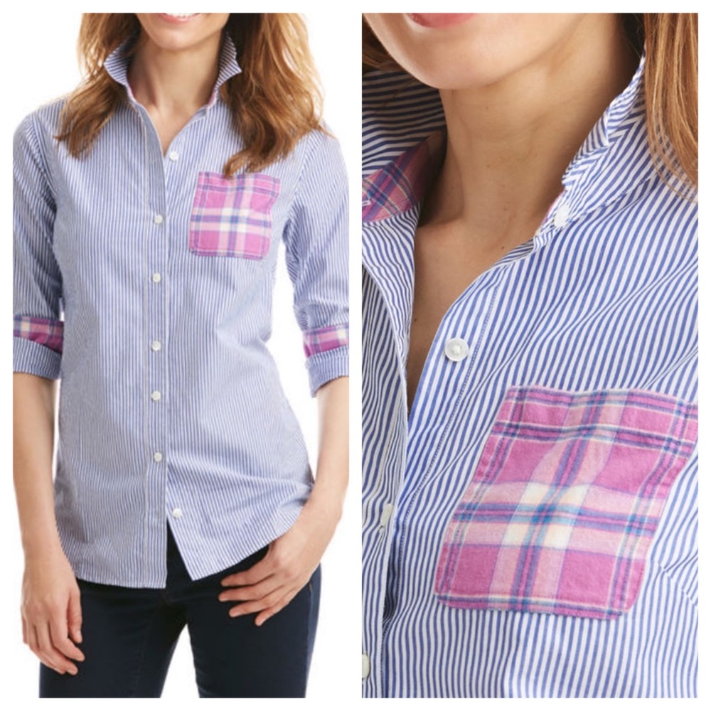 Vineyard Vines Poplin Stripe Combo Button Down - image 1